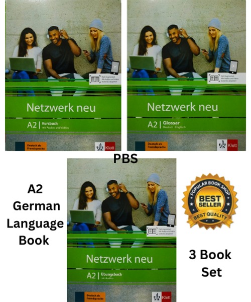 Netzwerk neu A2 German Language ( Kursbuch + Ubungsbuch + Glossar ) 3 Book Set (Color Print)