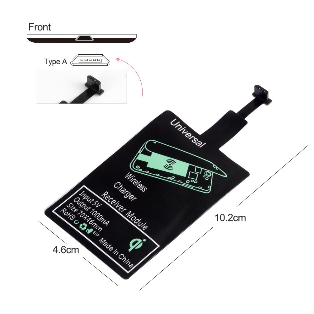 Protefeuille Universal Qi Wireless Charger Receiver For iPhone 5S SE 6 7 Plus Android Charging Adapter Pad Inductive Accessories BQ. 