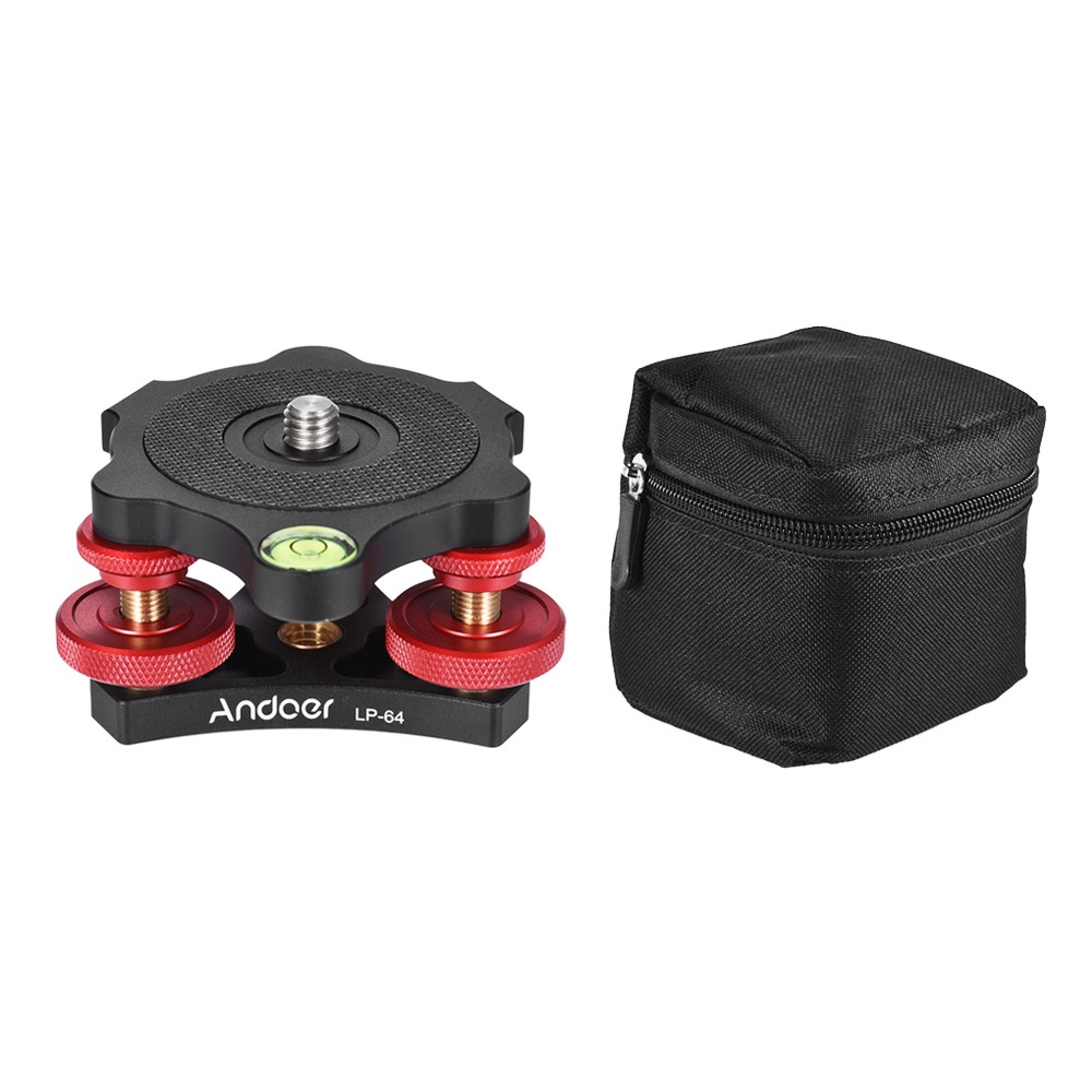 LP-64 Tripod Leveling Base Tri-wheel Precision Leveler with Bubble Level 3/8. 