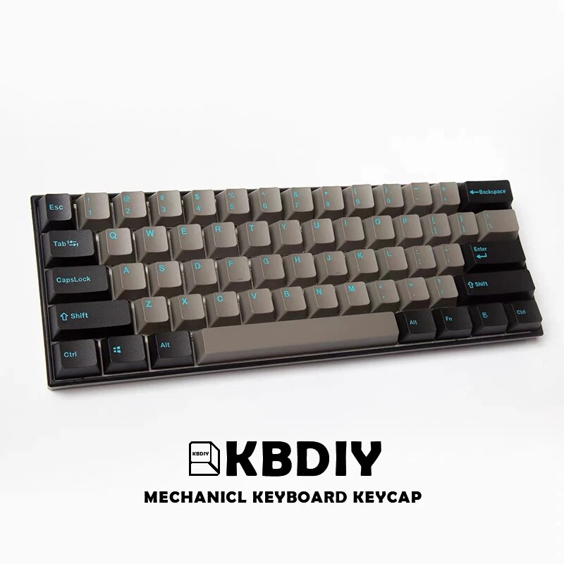 KBDiy 123 Keys/Set OEM Profile PBT Keycaps Blue Black Retro Custom Key Caps for Mechanical Gaming Keyboard 61 gk61 TM680 Keycap. 