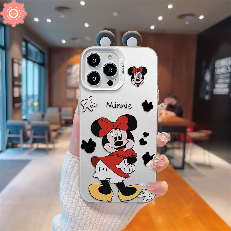 For Infinix Tecno Spark 20C GO 10 10C 20 Pro Smart 8 5 7 Pro Plus 8HD Hot 30i 40i 40 Camon 20 Hot 11 9 30 10 Play Note 30 40 Pro 3D Doll Ear Cartoon Cute Mickey Minnie Couples Case. 