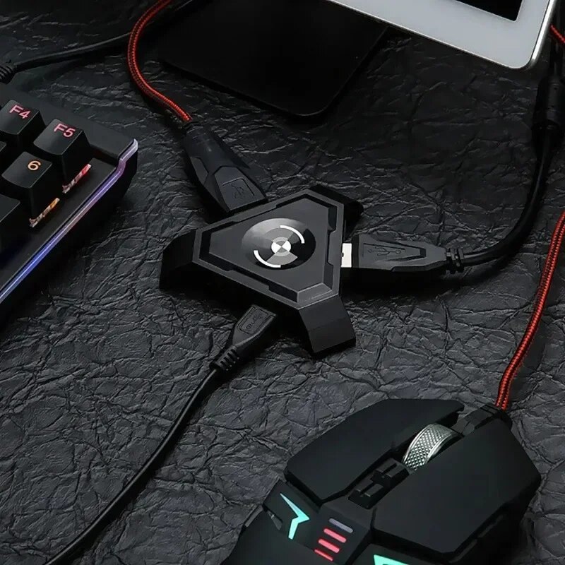 PUBG COD CF FPS Gamepad P5 Phone Keyboard Mouse Connector Controller BT Gaming Adapter Converter Phone Connection Plug and Play. 