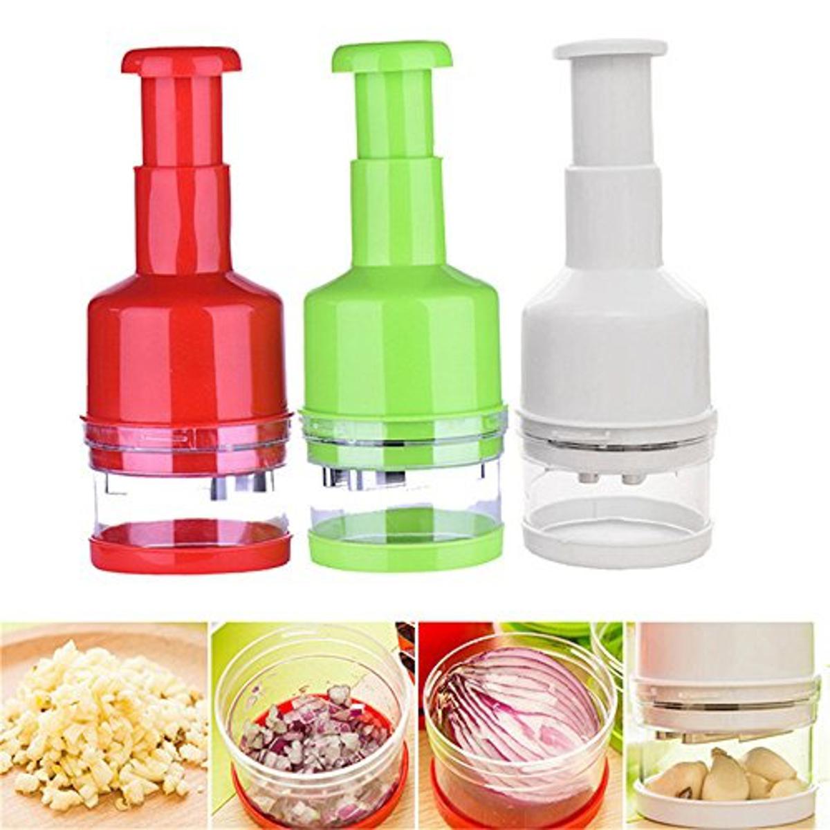 New Kitchen Pressing Vegetable Onion Garlic chili Food Slicer Chopper Cutter Peeler Dicer Home Kitchen Tool Random Color. 