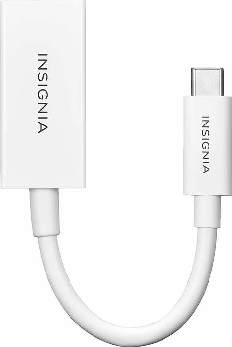 Insignia™ - USB Type-C-to-VGA Adapter - White. 