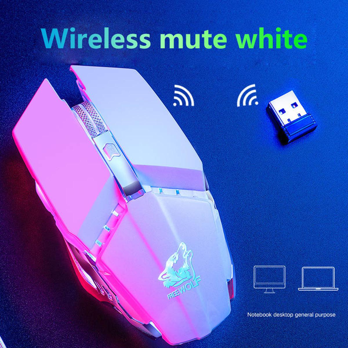 Free Wolf X11 2.4GHz Wireless Mouse rechargeable luminous mechanical gaming mouse Wireless Computer Mouse hot sell