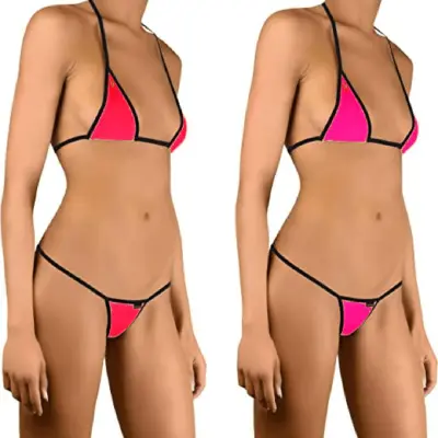 2 Sets Seductive Crispy Sensual Three Point Bikini Sets Sexy Swimsuit Bra & Micro  Thongs For Women Ladies & Girls From Shilpiana (Free Size)