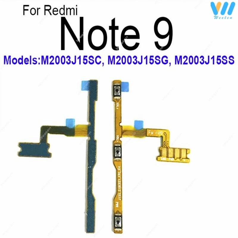 Power Volume Buttons For Xiaomi Redmi Note 9 10 11 Pro 4G 5G 9S 9T 10S 11S ON OFF Power Volume Side Button Keys Flex Cable Parts. 