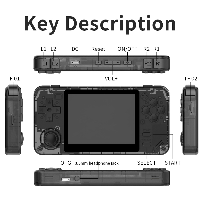 NEW POWKIDDY RGB10X Handheld Game Console 3.5 Inch 4:3 IPS Screen ArkOS Opendinglinux Gaming RK3326 Children's Gifts. 