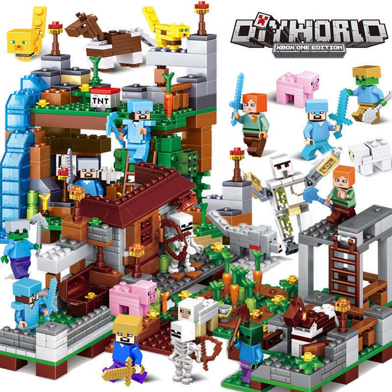 Yurui】Minecraft Lego Village Set Diy Education Toys Gifts in
