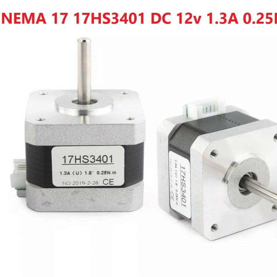 0.25N.m NEMA17 NEMA-17 17HS3401 DC 12V 1.3A 0.25N.m 1.8 Degree 4 Lead Cables 42BYGH L34mm Stepper Motor For CNC Machine 3D Printer NEMA 17 Stepper Motor
