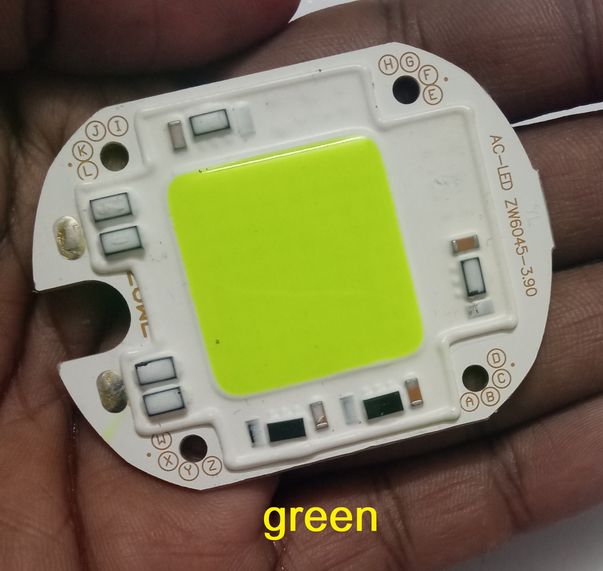 GREEN Color ZW6045 50W Direct AC 220V 50W Size 60x45mm COB SMD LED Light Chip Green COB LED Light 220V COB LED Light 50W COB Light COB LED Chip 220V COB LED Chip 50W Light Bulbs. 