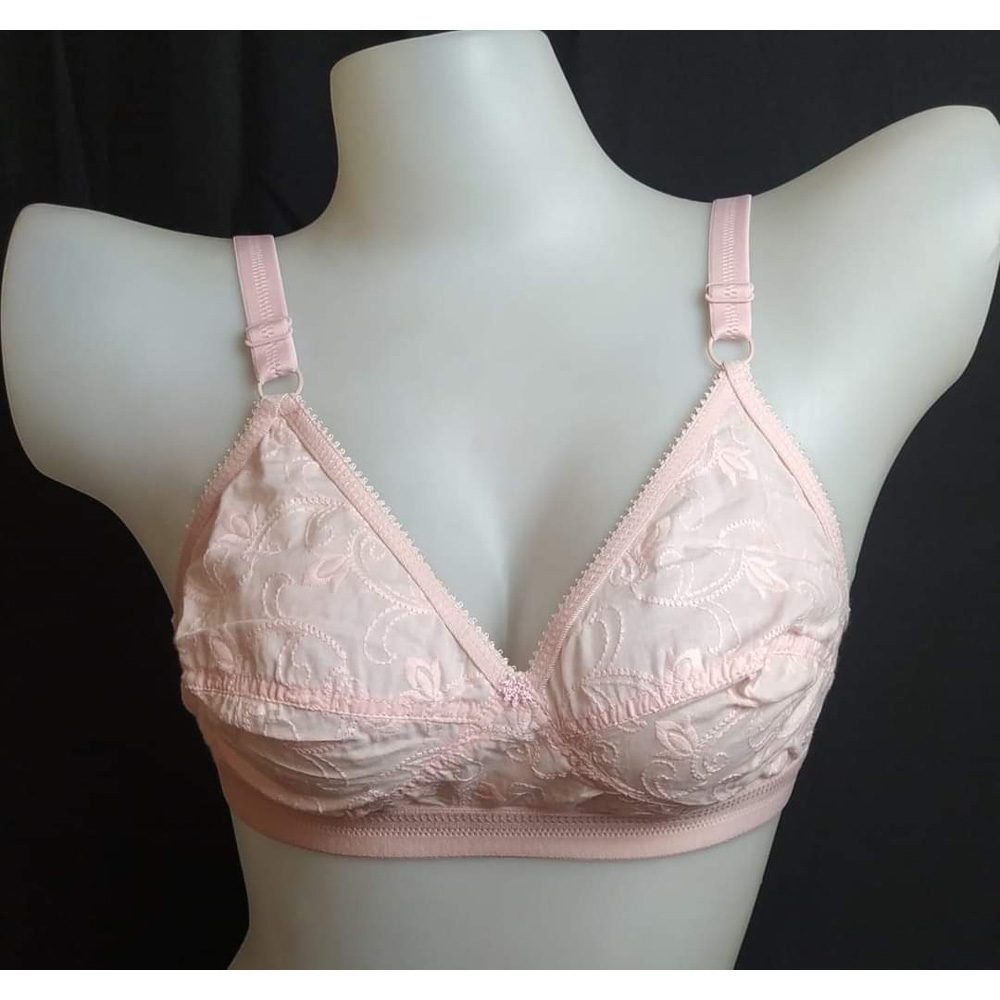 Like Me Affair Cotton Chicken Embroidery Bra for Women - Off White