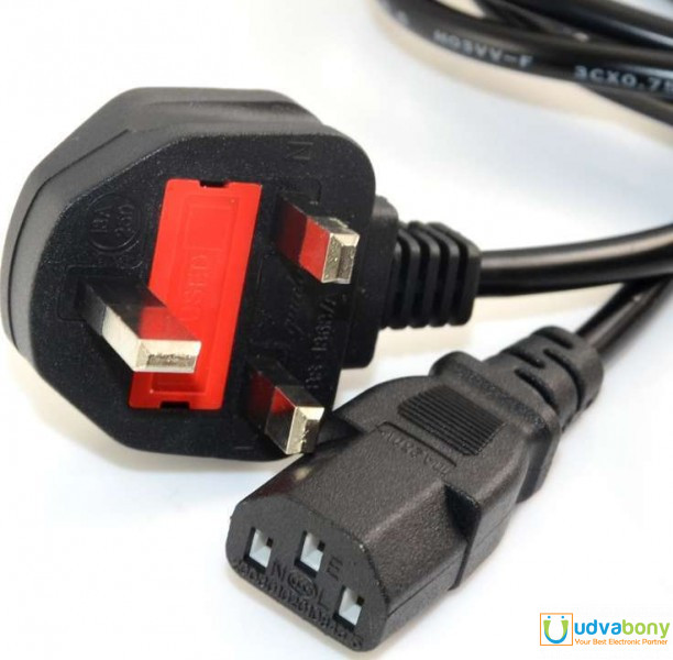 Power Cable 3 Pin 1.5M For Desktop, Laptop, Monitor, Printer Etc - Multi Plug - Multi Plug. 