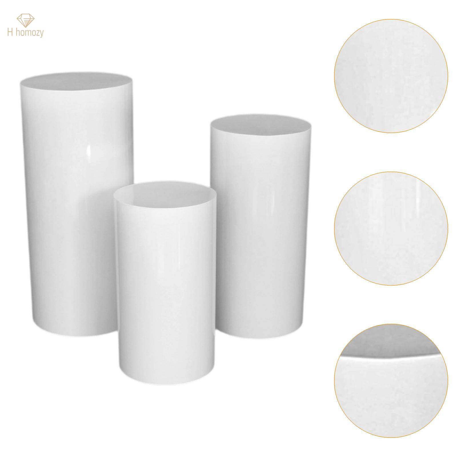 3 Pieces Display Pedestals Cake Stand Table Cylinder Plinth Pillars for Valentine's Day Engagement. 