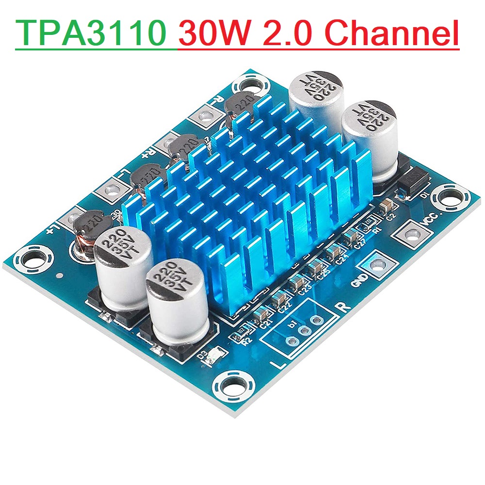 XH A232 TPA3110 30W Dual Channel Digital Audio Amplifier Board DC 8-26V 3A for Subwoofer and Speakers. 