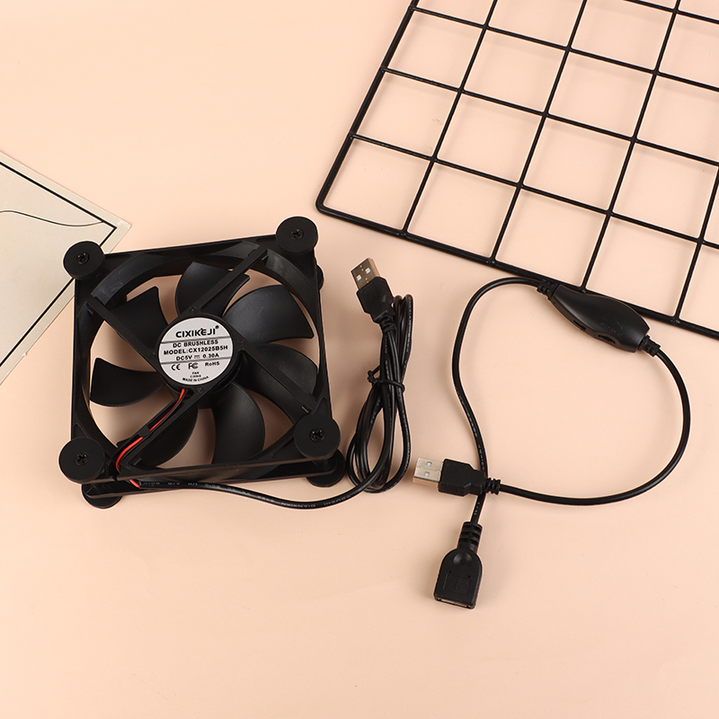 120MM 5V USB Fan Powered PC Router Fans With Stepless Speed Controller High Airflow Cooling Fan For Router Modem Receiver Eatop. 
