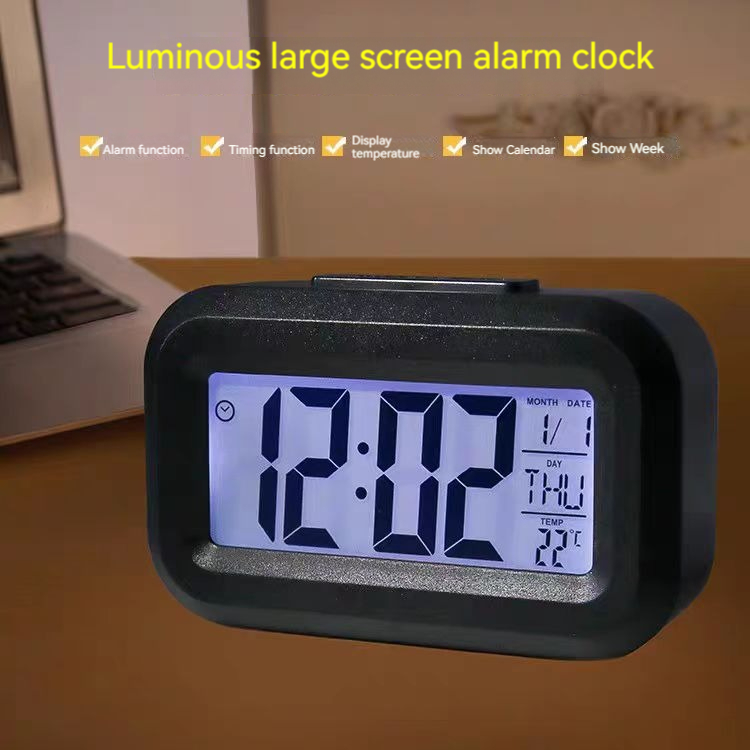 Mini Music Digital Alarm Clock Backlight Snooze Mute Calendar Desktop Alaways On Table Clocks Temperature Electronic LED Clocks