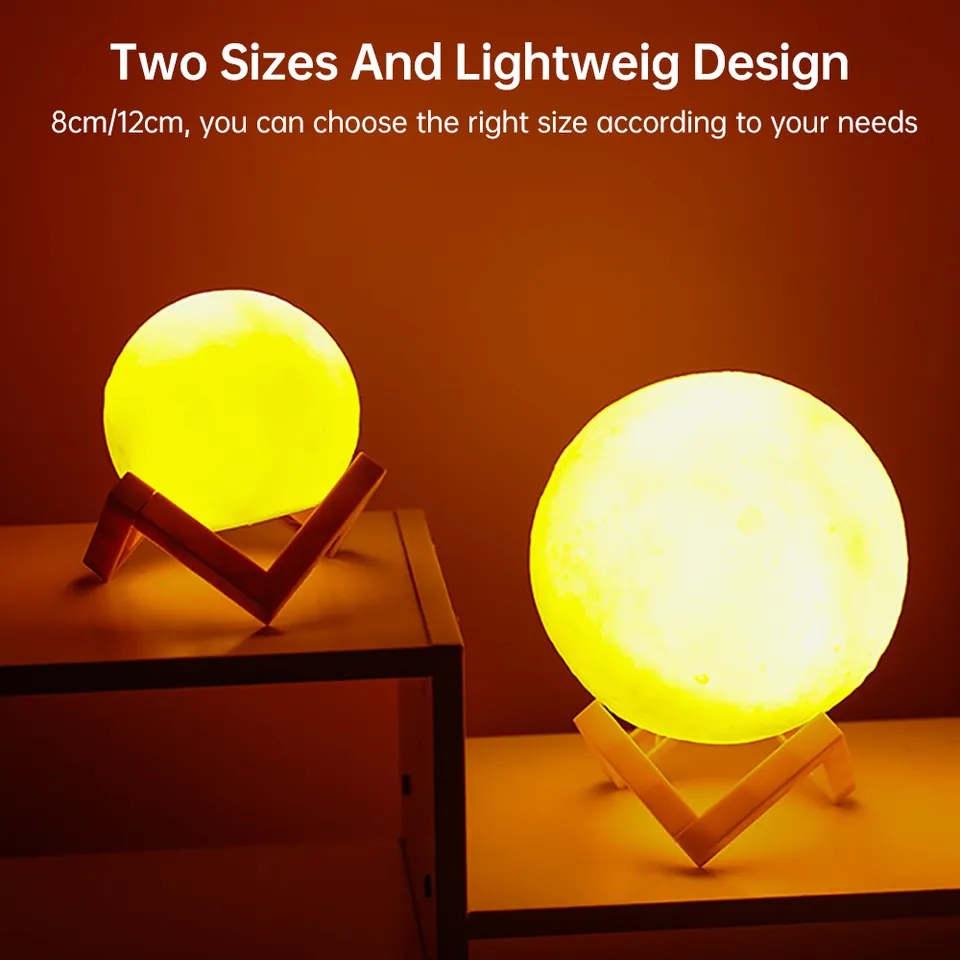 3D printed Galaxy Lamp and Moon Lamp for room lighting. 