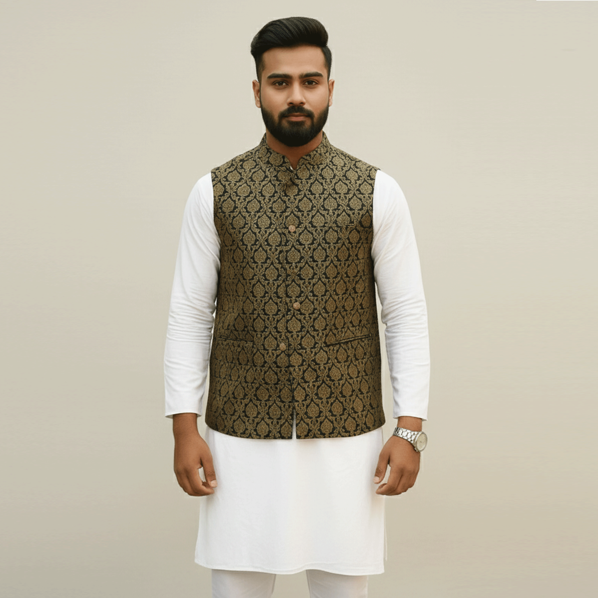 Black and golden koti for men new collection | Premium koti for men golden colour Preferble - Wedding dress and party dress for men