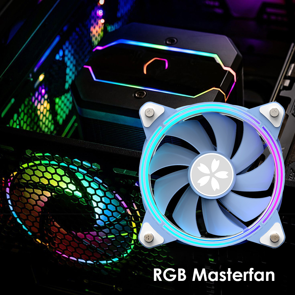 Yeston ZEAGINAL 12cm PC Case Cooling Fan Hydraulic 4Pin PWM 1800RPM CPU Cooler ARGB Adjustable computer Case Fan Ventilador. 