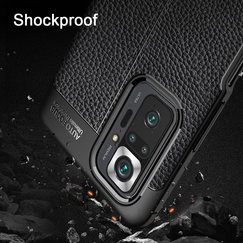 KEYSION Shockproof Case for Redmi Note 10 10 Pro Leather Texture soft silicone Phone Back Cover for Xiaomi Redmi Note 11 Pro Max. 