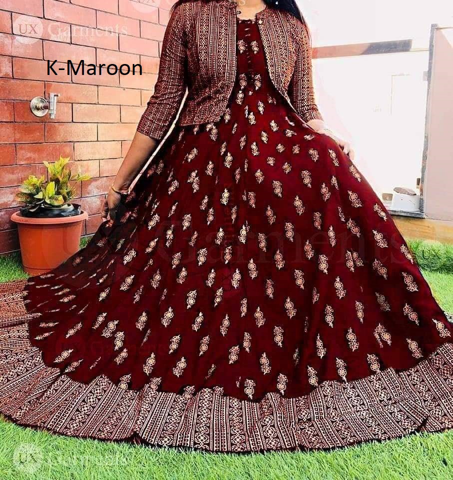 Exclusive Long Kurti Gown with Koti for Women/Girls – Stylish and Elegant. 