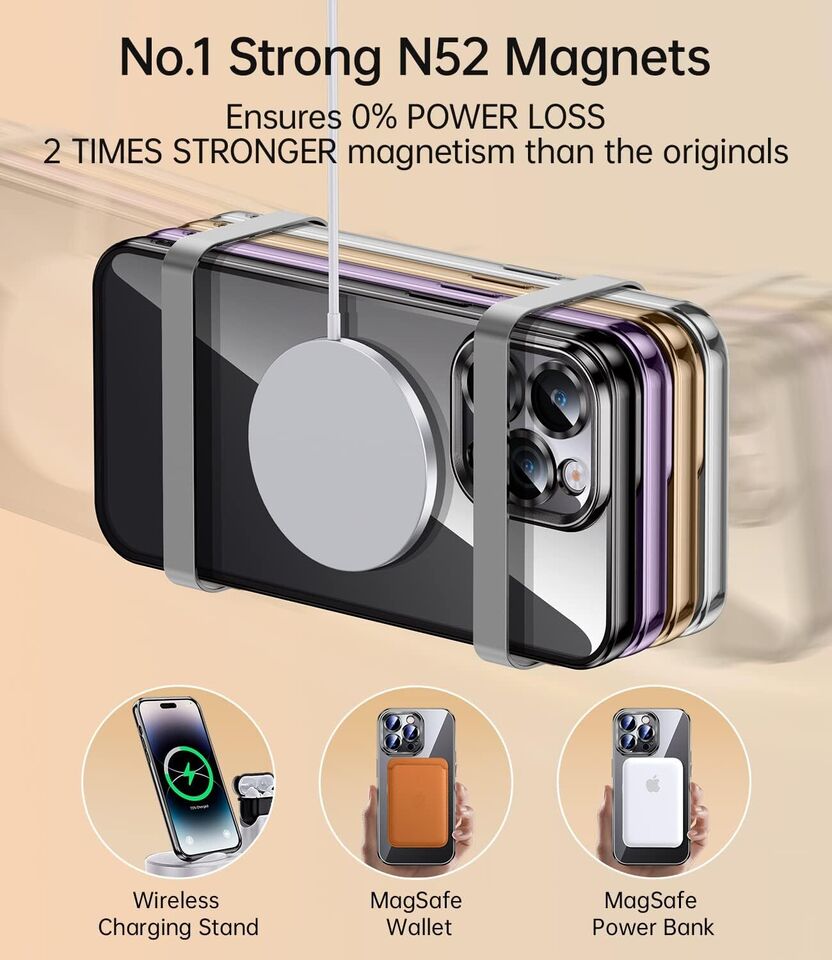 For iPhone 13 Pro Max Shockproof Magnetic Plating Clear Soft Case Cover. 