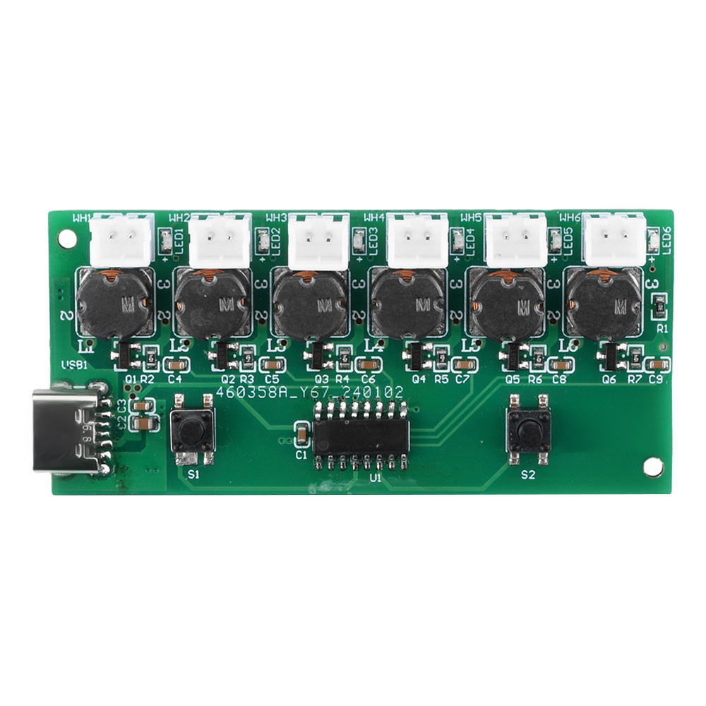 Six Spray Humidifier Module DC5V Atomization Control Board Ultrasonic Atomizer TYPE-C Interface Mist Maker Driver Circuit Board. 