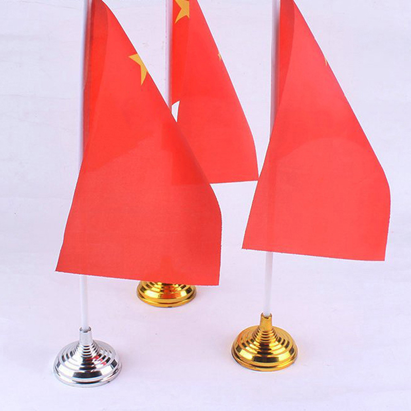 10Pcs Gold-Plated Plastic Base Round Square Flagpole Base Table Flag Holders Mini Flag Bases Decoration Hudduo. 