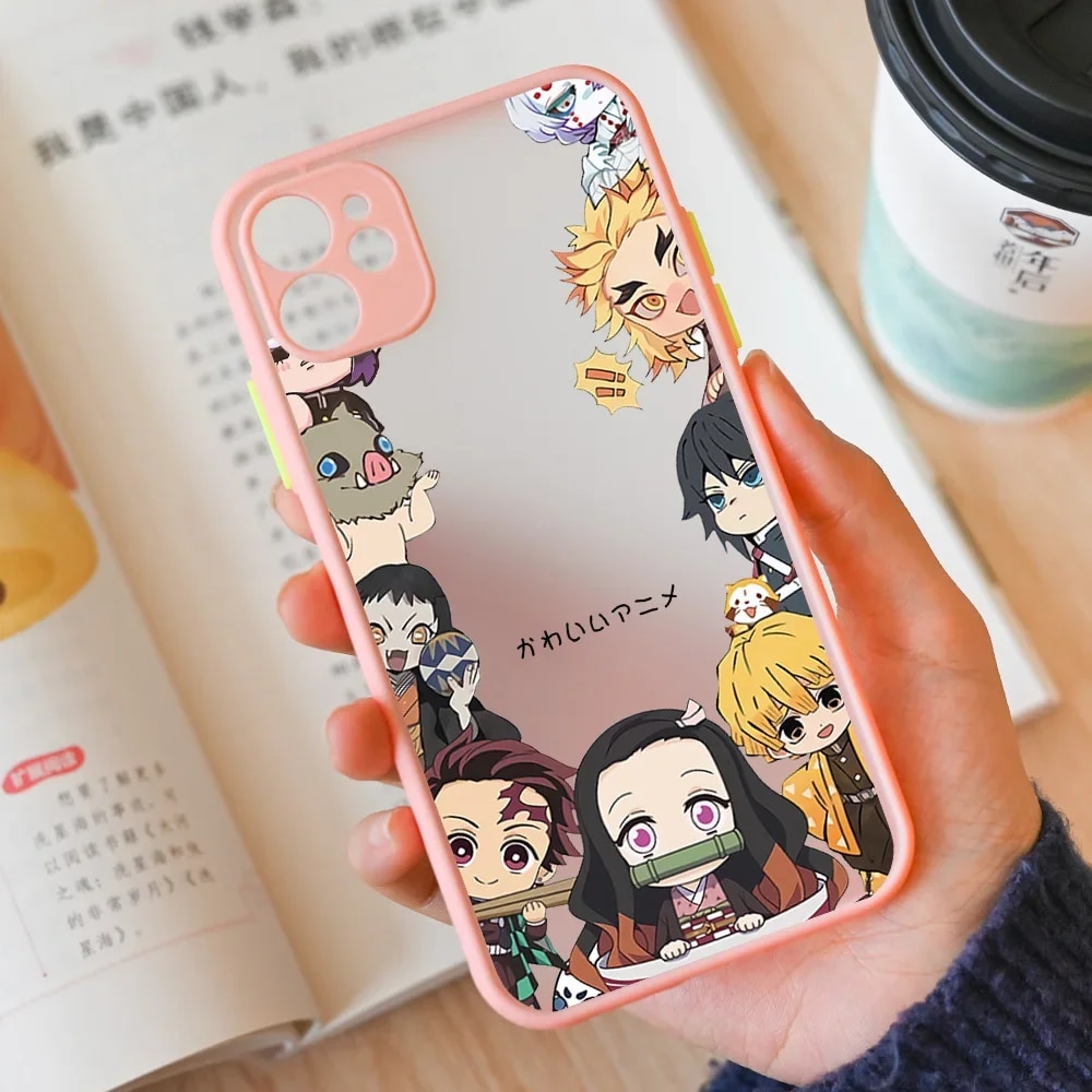 Japanese Anime Demon Slayer Phone Cases for iPhone 15 14 13 12 11 Pro Max Mini X XR XS 7 8 Plus SE Kimetsu No Yaiba Cover Shell. 
