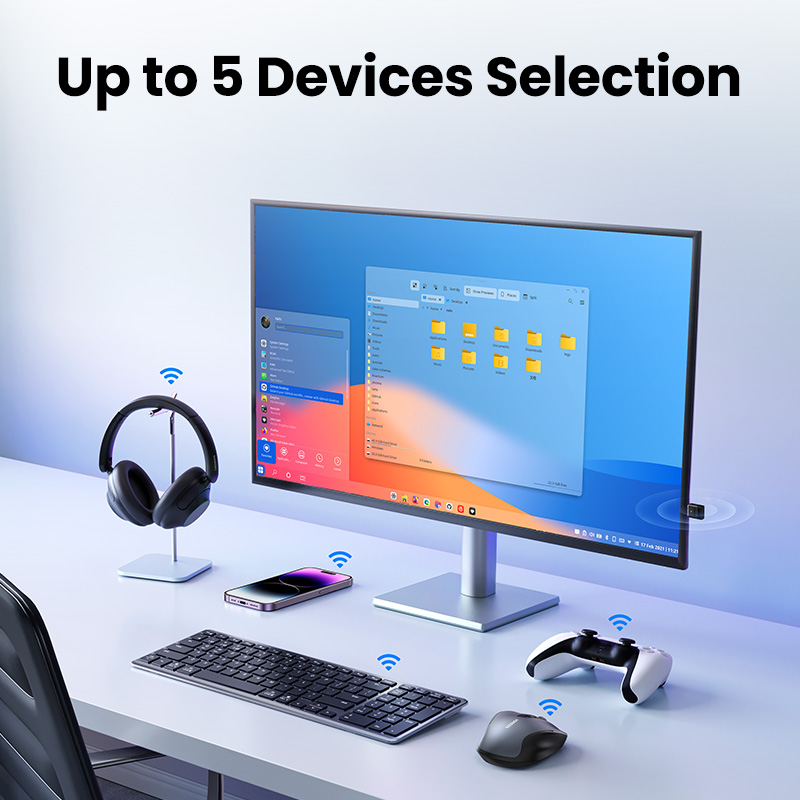 UGREEN USB Bluetooth Adapter BT 5.4 Bluetooth Dongle Receiver Support Windows 11 10 8.1 Plug and Play for PC Laptop Mouse Keyboard. 