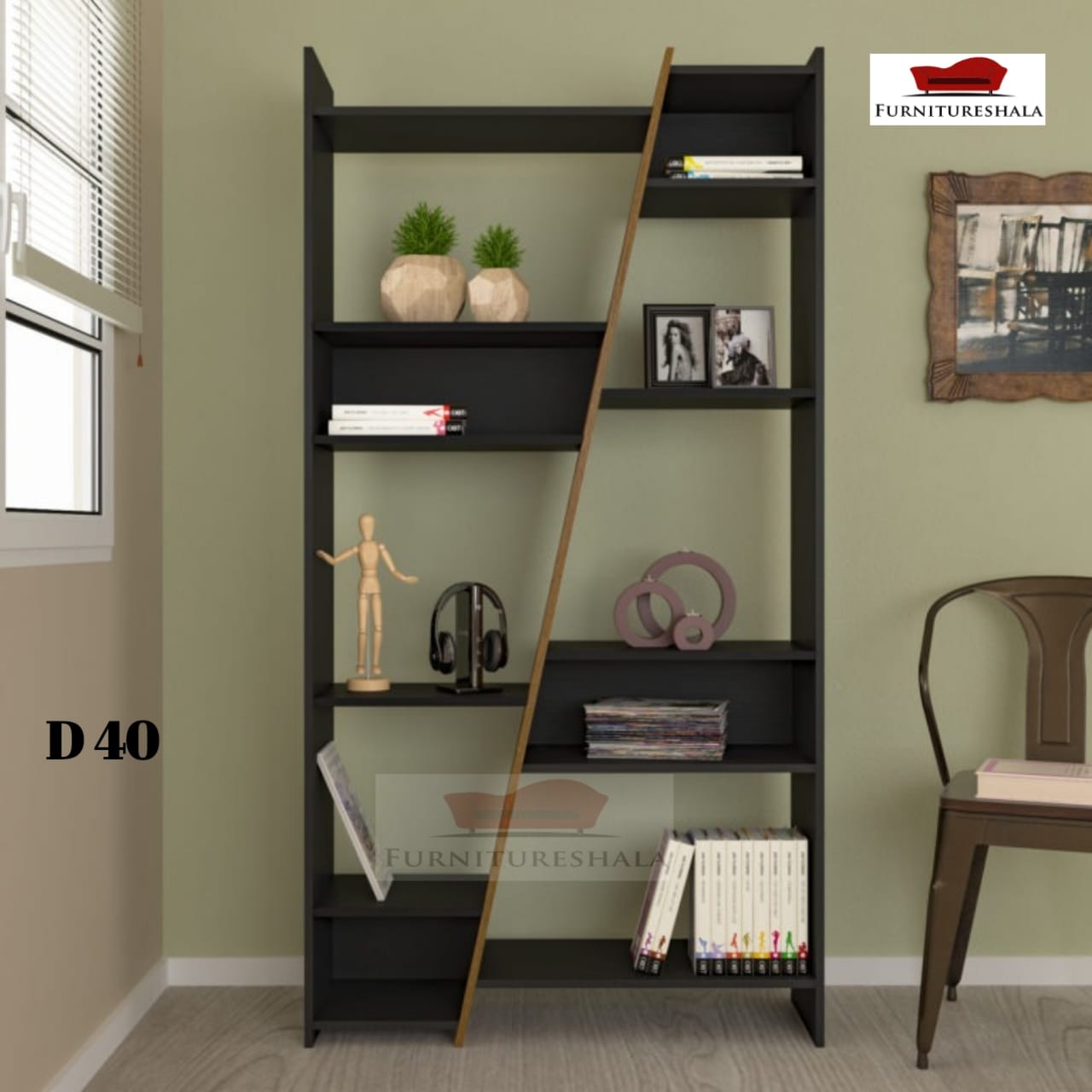 FurnitureShala Open Book Shelf / Book Organizer / Showpiece Shelf / Showpiece Organizer (H: 5 ft by L: 2.5 ft by D: 12 inches )
