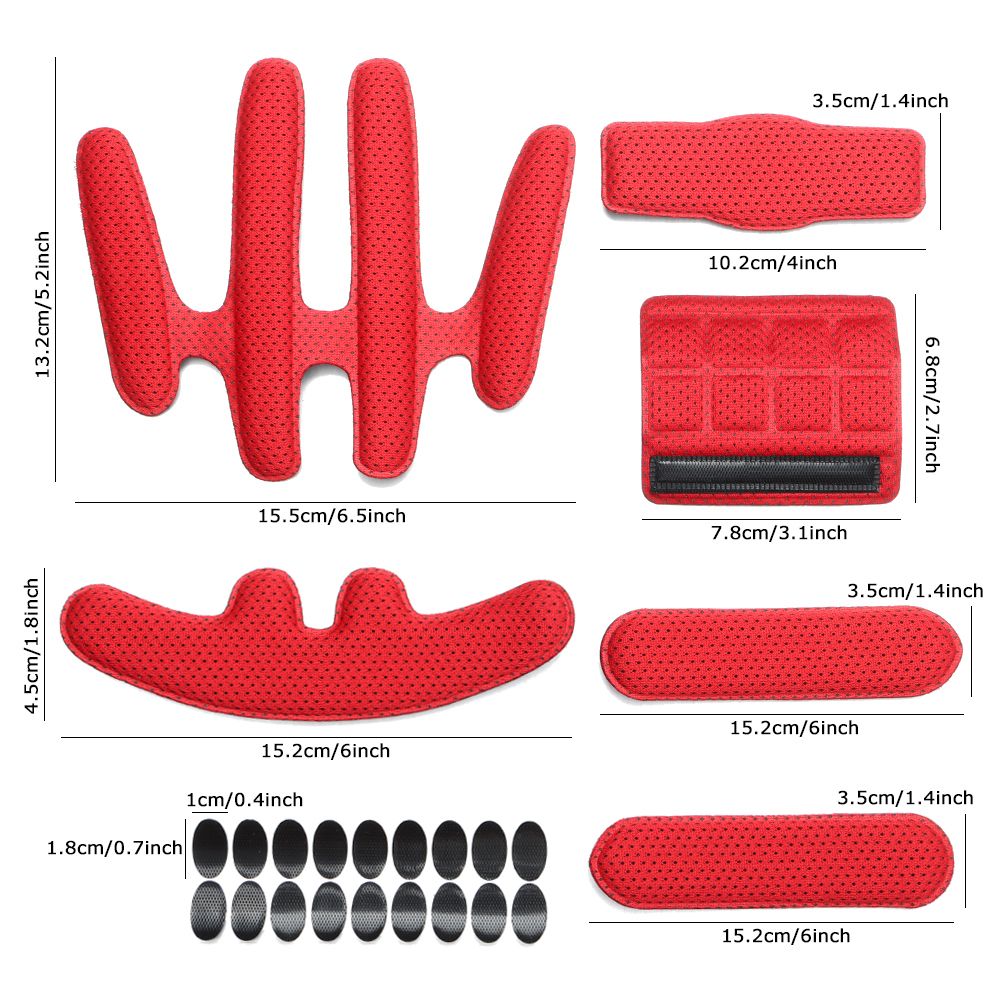Haihaz Universele Helm Pads,Fietshelm Pad Set,Helm Foam Pad Vervanging Kussentjes Fietsbinnenvoering Voering Spons Universele Kussentjes Vervangen（1 Sets Zwart