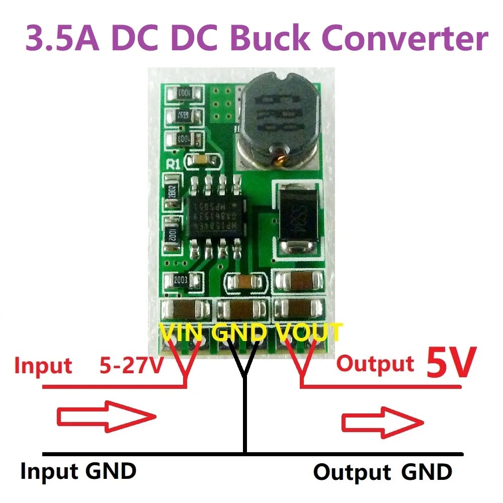【Lejia】High-Power 6.5V-27V to DC DC Step-Down Buck Module AMS117 7805 lm2596 for Arduino Motor LED