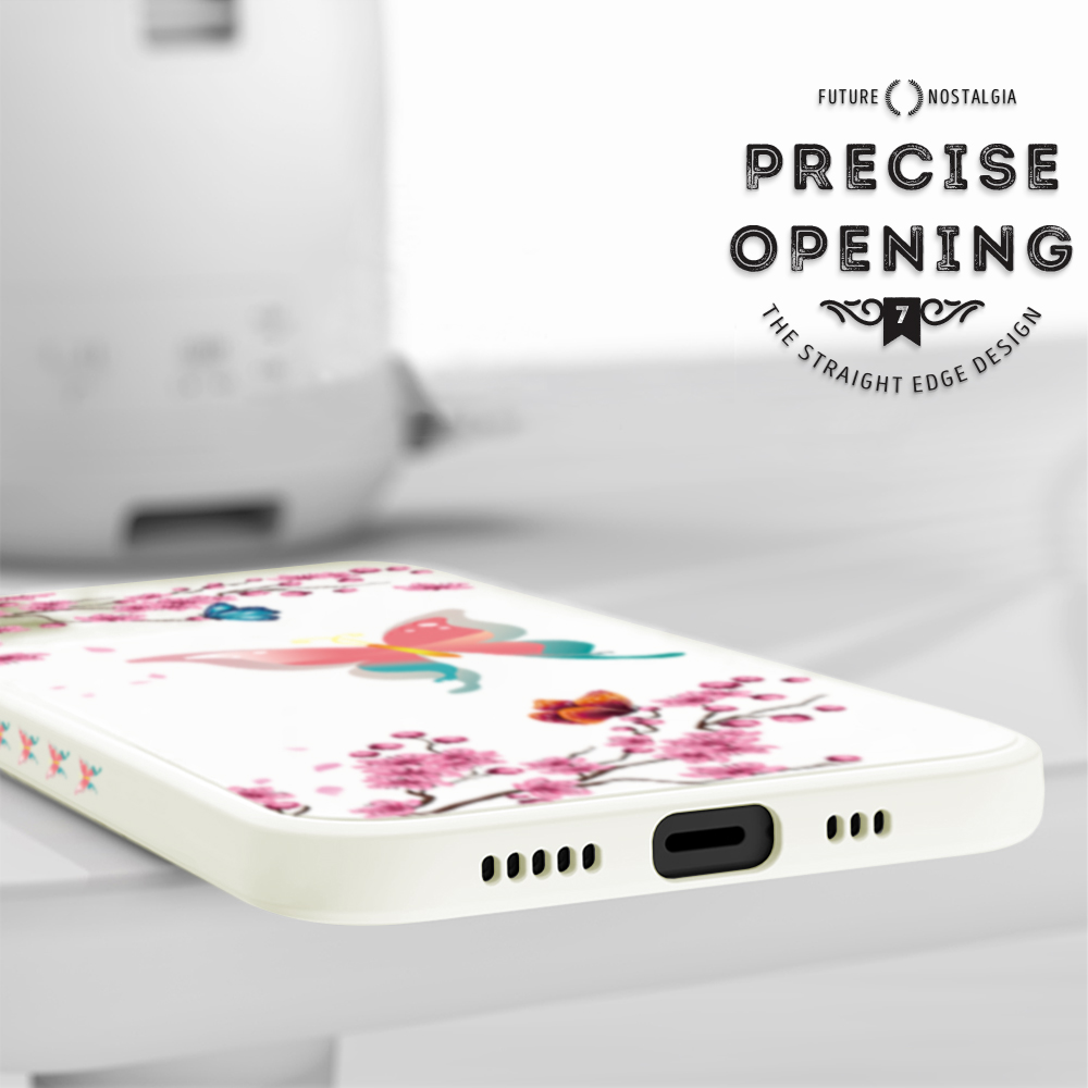 Hontinga for Realme C11 2021 C20 C20A Back Cover Colored Butterflys Side Design Phone Case Square Soft Liquid Silicone Cover. 