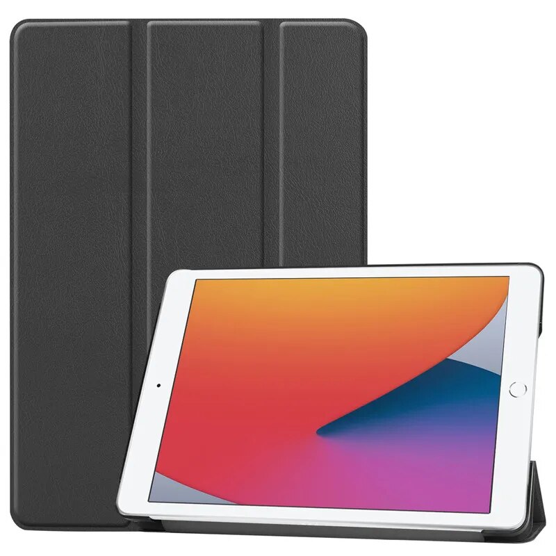 For iPad 10.2 10 2 7th 8th Generation Case Tri-Folding Stand Hard PC Back for Apple iPad 7 8 Gen Case Cover Auto Sleep/Wake Kids