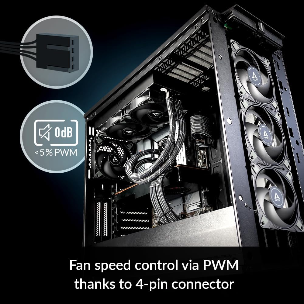 ARCTIC P12 Max 120 mm High-Speed PWM Fan-Black. 