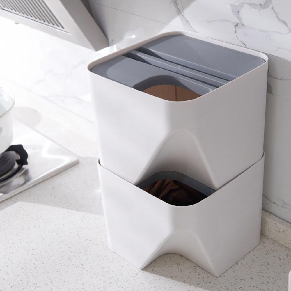 Waste Bins Kitchen Bathroom Dry And Wet Separation Trash Can Rubbish Bin Toilet Garbage Bin Recycle Stacked Sorting Trash Bin. 