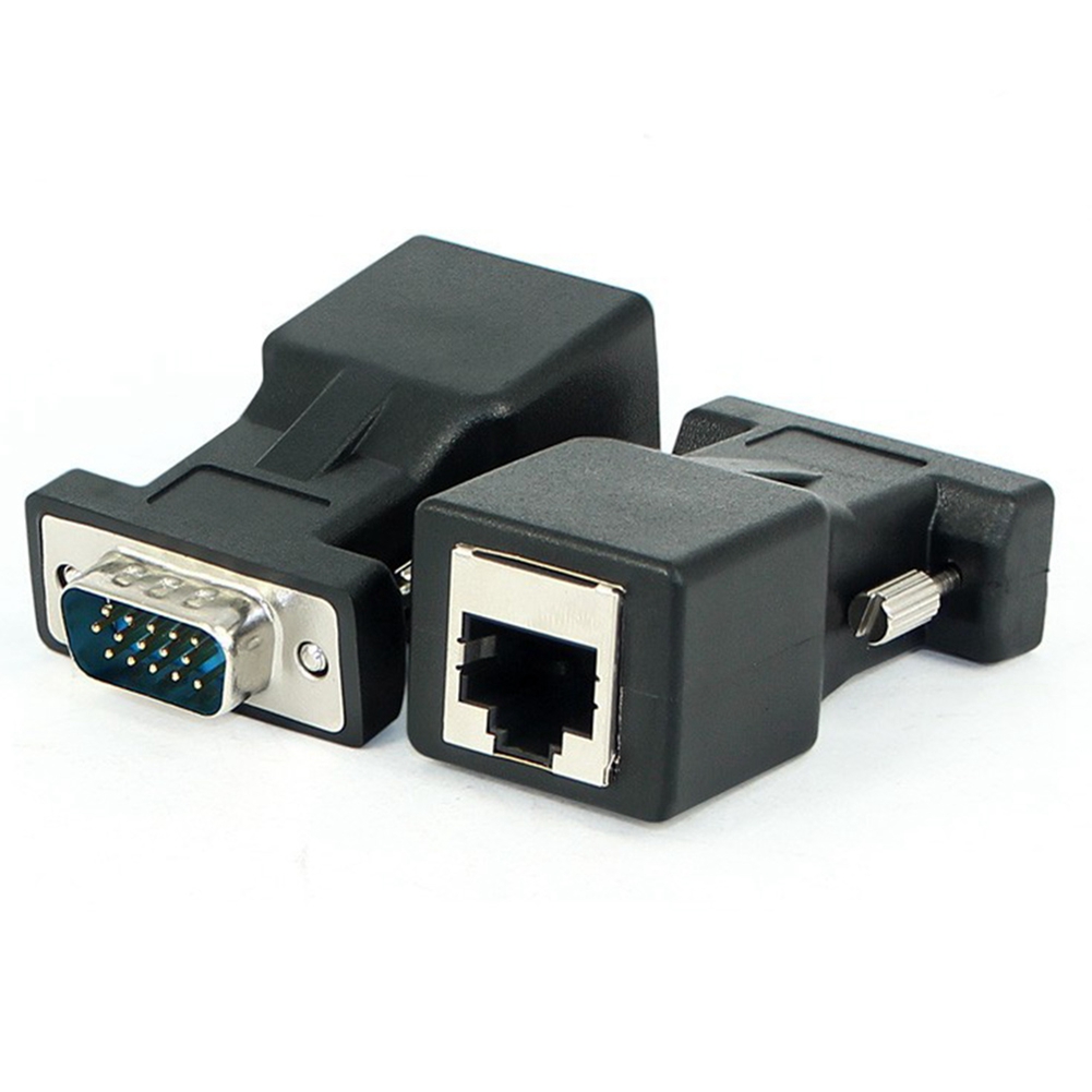 TWEXQNY 4 Pack VGA Extender Male to RJ45 CAT5 CAT6 20M Network Cable Adapter COM Port to LAN Ethernet Port Converter. 