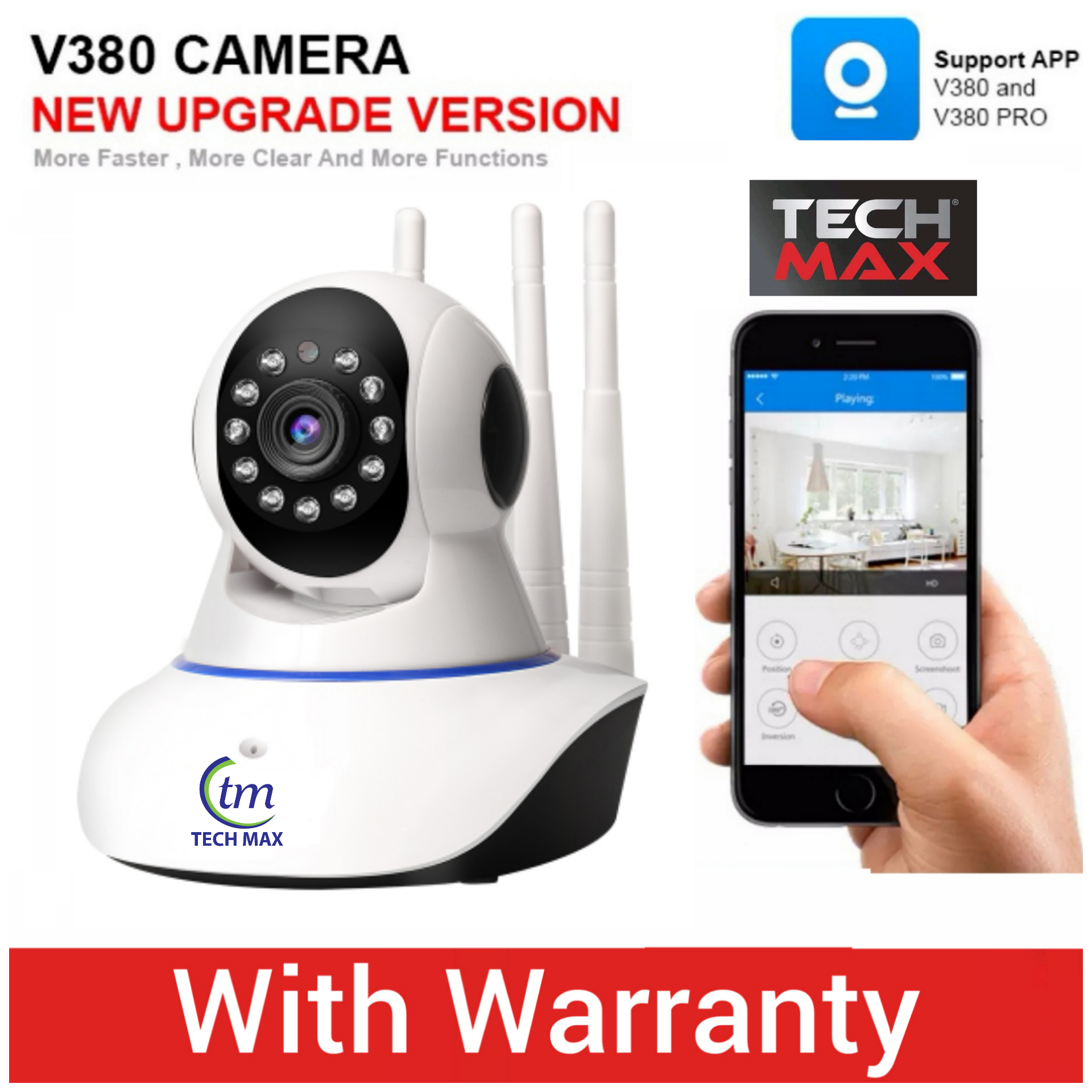 V380 WIFI IP Camera 2MP 1080P HD Q5Y Featuring 360-degree View Two Way Voice, and 3 Antenna Technology. 