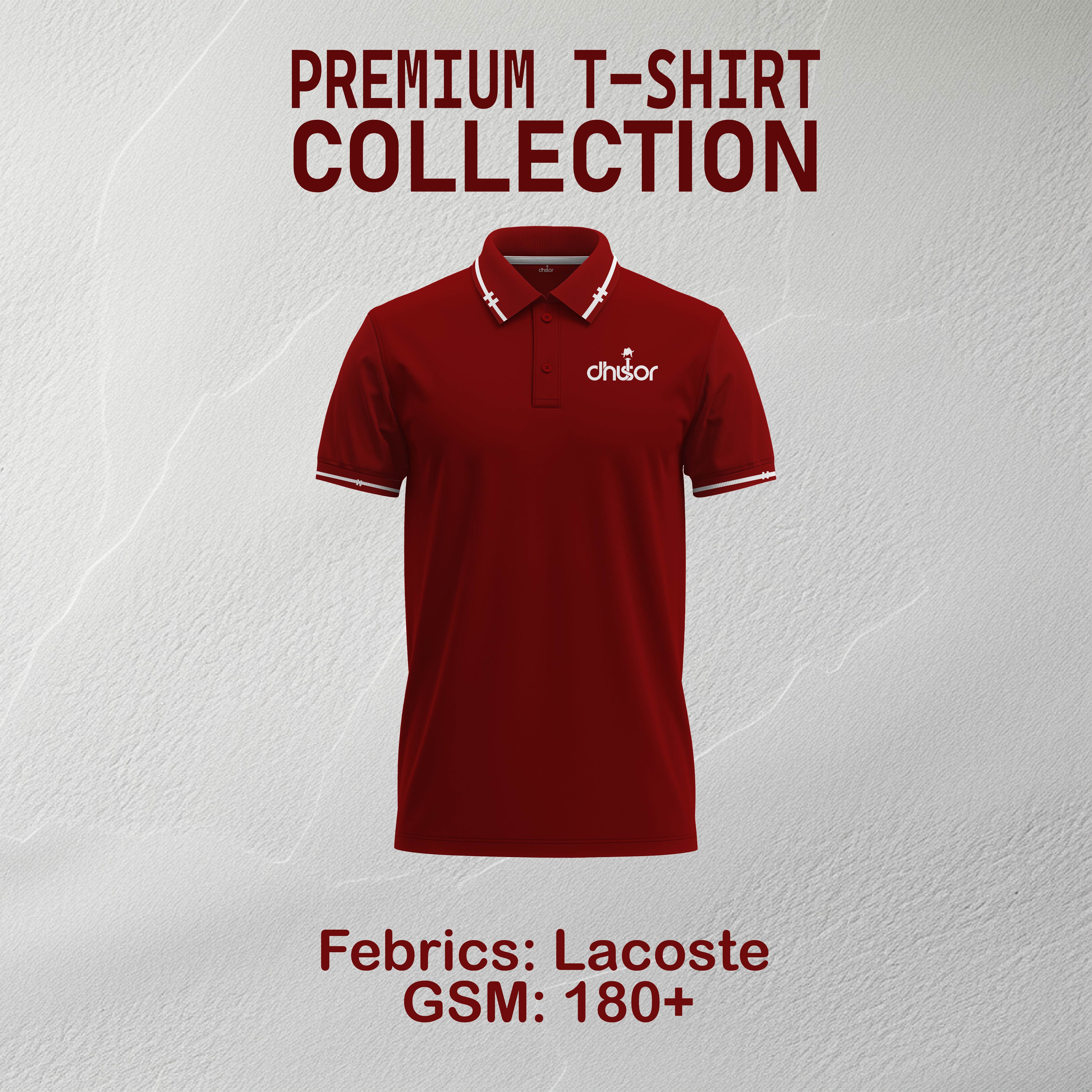 Primum Lacoste Fabrics Polo T Shirt 180 GSM. 