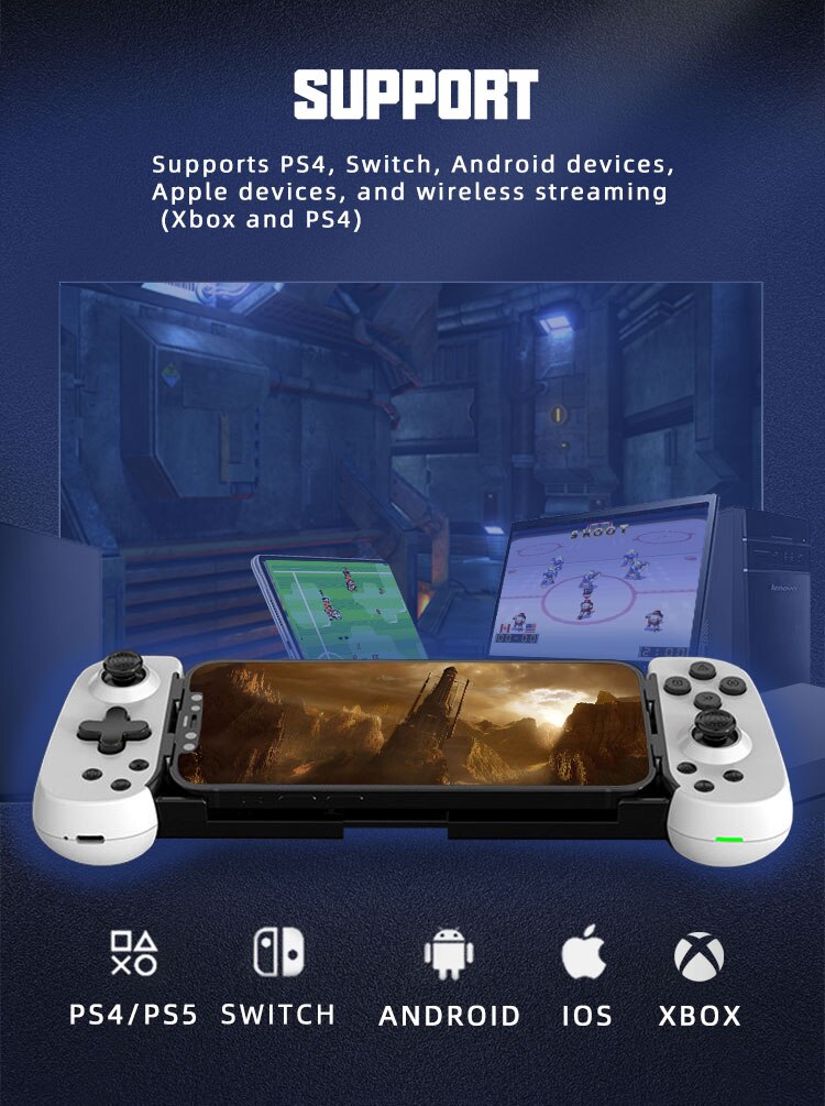 IOSdroid/Applicable to An six-axis gyroscope, mobile joystick PS4 game controller supports VILCORN streaming game controller with. 