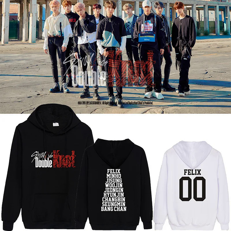 Kpop Stray Kids Double Knot New Logo New Album Bangchan Felix Hyunjin Jeongin All Menber name Sweatshirt