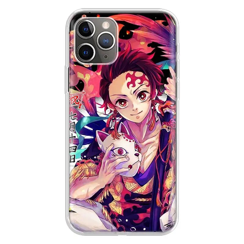 Tanjiro Demon Slayer Cover Phone Case For iPhone 11 14 Pro Max 15 Ultra 13 12 Mini X 8 6S 7 Plus XS + XR 5S SE Call Mobile Coque. 