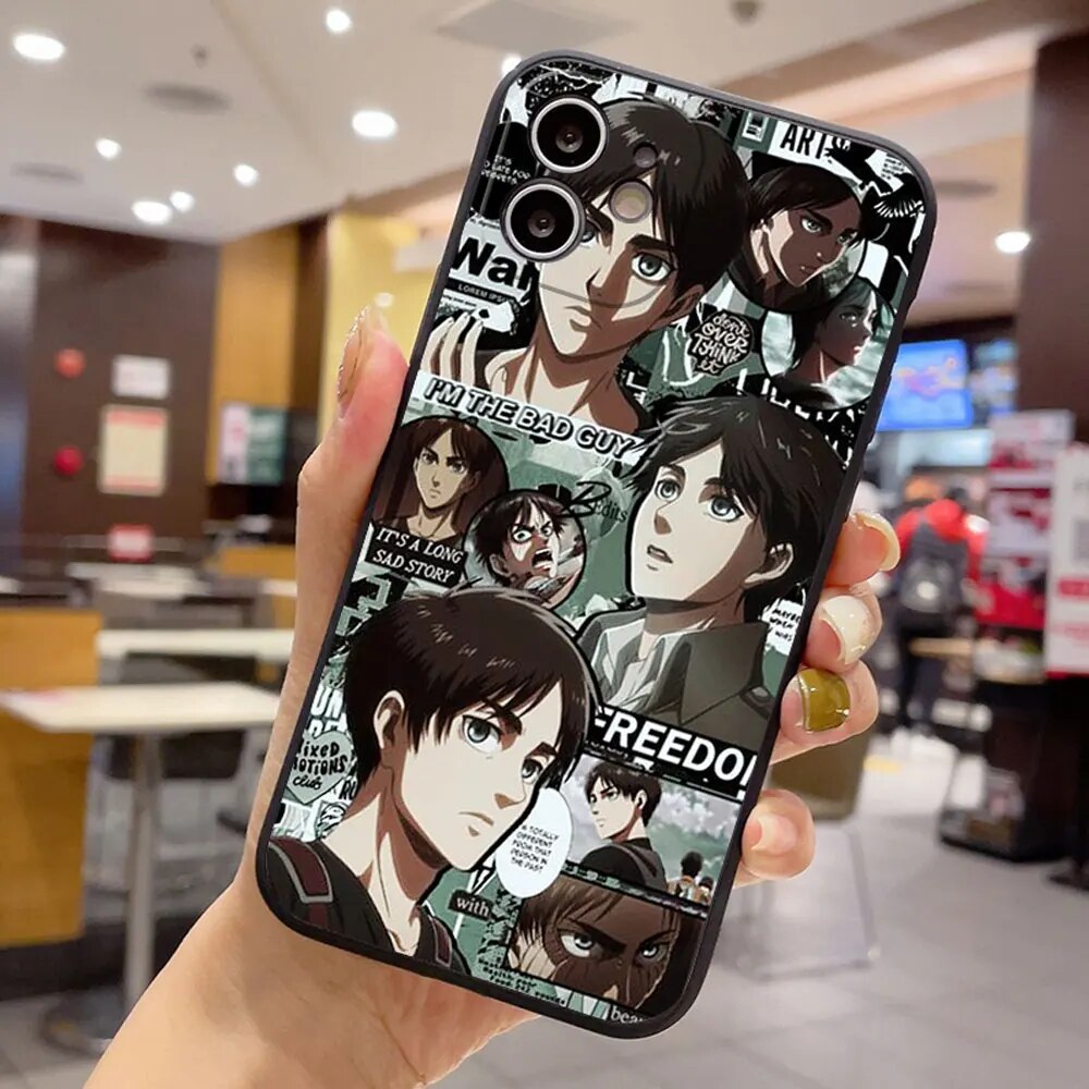Anime Japanese Allen Attack on Titan Phone Case for IPhone 15 Pro Max 13 12 Mini 11 Pro XR XS X 8 7 14 Plus Soft Covers. 