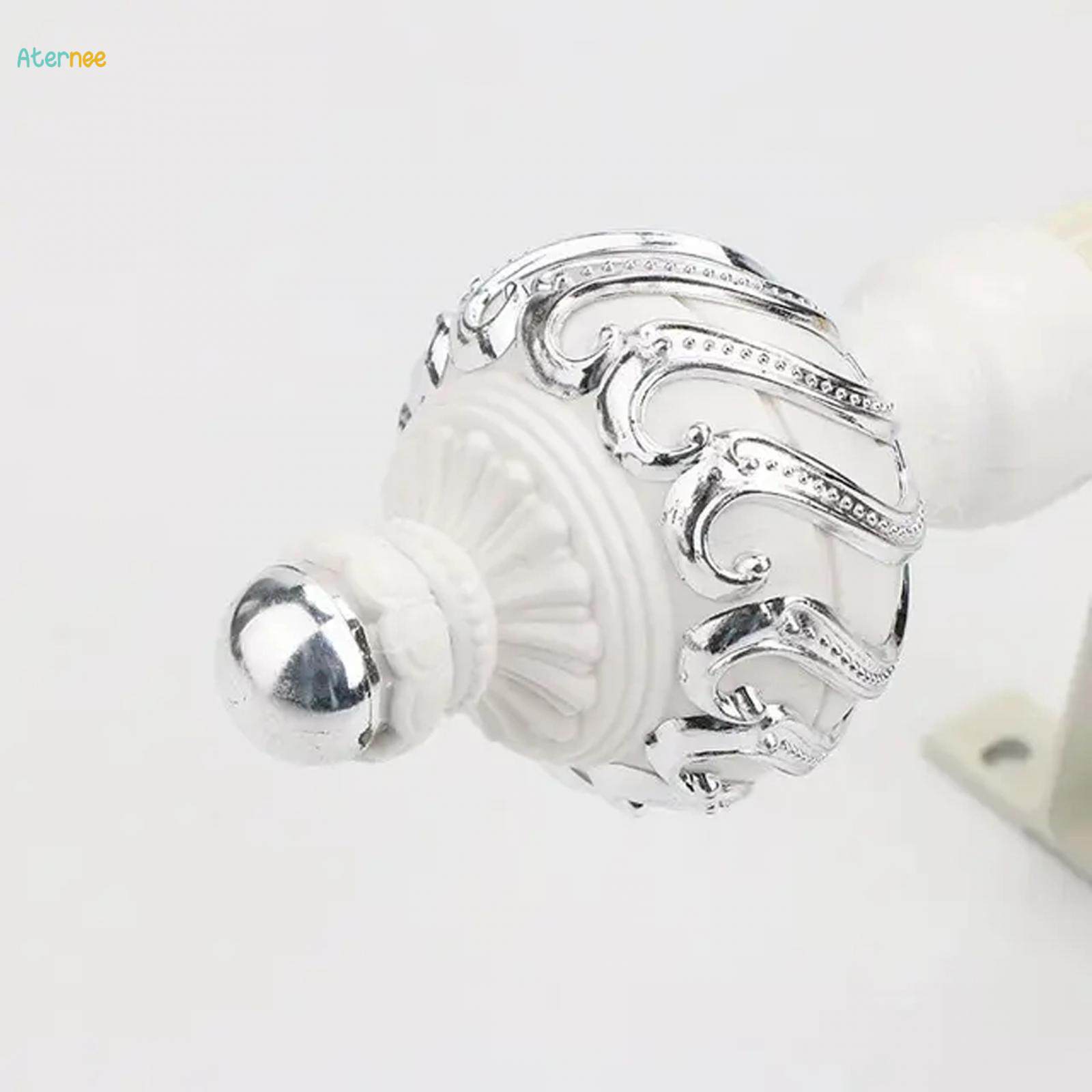 Curtain Rod Cap Finials, Pvc Drapery Rail Pole Head Cap Decorative Window Curtain Rail End Curtain. 