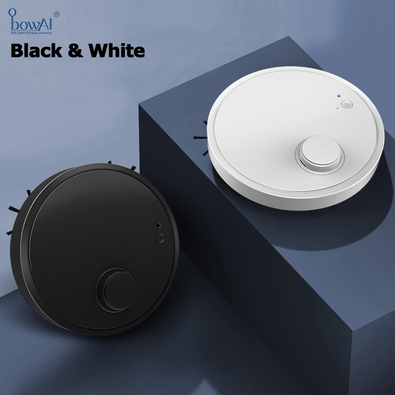 Bowai Smart Robot Vacuum Cleaner OB12 Intelligent Sweeping Robot Thin And Thin Three-In -One 1500pa Large Suction Home Appliance-OB12 White. 