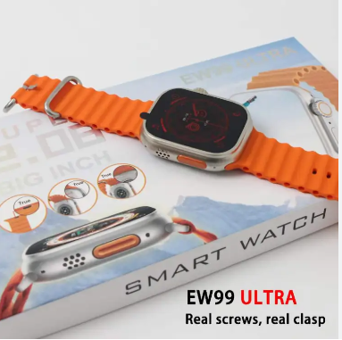 EW99 Ultra Smartwatch with 2.08 Big inch Display Series 8 with wireless charging ,2.08'' Full Touch HD Screen Men Watch IP67 Water resistance Bluetooth Call Heart Rate Sleep Monitoring. 