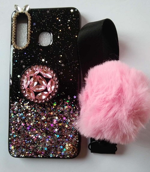 Samsung Galaxy J5 Ladies cover + Pop Up Socket + Pom Pom for Samsung J5 Back Cover case. 