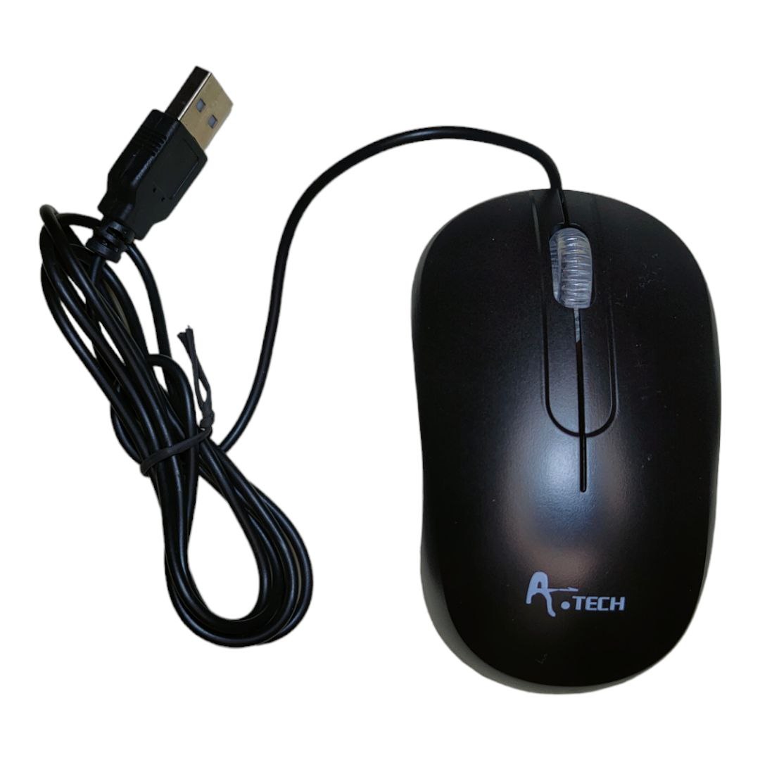 A.Tech Optical Mouse Basic USB 2.0 3D LED Wheel Wired Mouse for PC/Laptop/Tab/Smartphone/DVR. 